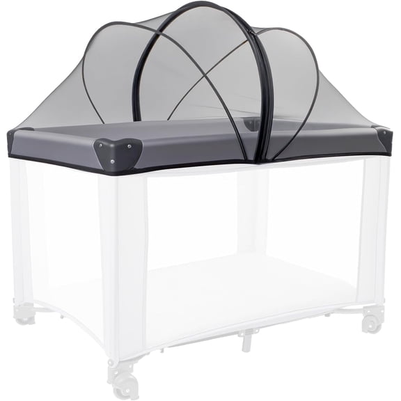 Mosquito Net for Pack N Play, Keep Cats Out, Netting Cover with 2-Way Zipper for Playpen, Foldable with Storage Bag, Black
