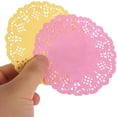 thumbnail image 5 of 2 Bags Round Placemat Cake Paper Doilies Party Table Decoration Cloth Flowers Gold Crismistmas Decorative White, 5 of 6