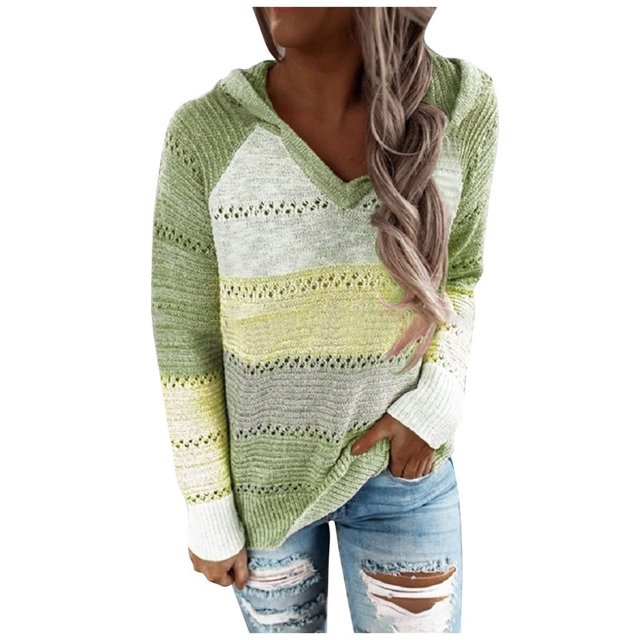 Suéter con capucha SCZ bloque de color ligero verde 5XL