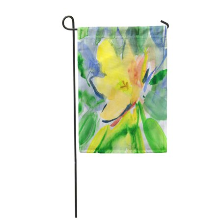 SIDONKU Colorful Artistic Watercolor Floral Yellow Ma Flower Wall Painting for Green Garden Flag Decorative Flag House Banner 28x40 inch