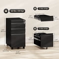 thumbnail image 3 of Vinsett 3 Drawer File Cabinet Steel Filing Cabinet A4 Legal Letter Black, 3 of 10