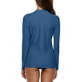 thumbnail image 2 of Beautyin Women's Zip Front Rash Guards Top Long Sleeves Patchwork Athletic Shirt, 2 of 6