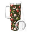 thumbnail image 2 of Uemuo red green coffee cup Print 40oz Ice Bully With Handle And Straw Stainless Steel Vacuum Insulated Cup And 2 In 1 Straw Lid Insulated Travel Tumbler, 2 of 8