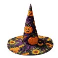 thumbnail image 2 of Witch Hat for Women Halloween Vintage Floral Pointed Wizard Hat Ghost Wide Brim Quilted Cosplay Costume Accessories Adults, 2 of 4