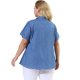 thumbnail image 5 of Women's Plus Size Shirt Short Sleeve Chest Pocket Button Down Denim Shirts Sky Blue 1X, 5 of 7