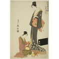 thumbnail image 2 of Chōbunsai Eishi 13x18 Black Ornate Wood Framed Double Matted Museum Art Print Titled - Ohana and Ofuku, from the Series ‘A Selection of Entertainers from the Pleasure Quarters (Seiro Ge, 2 of 5