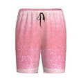 thumbnail image 4 of Wukai Sparkly Pink Glitter Men’s Short Pajama Pants With Pockets Soft Sleep Pj Shorts for Men-Large, 4 of 6