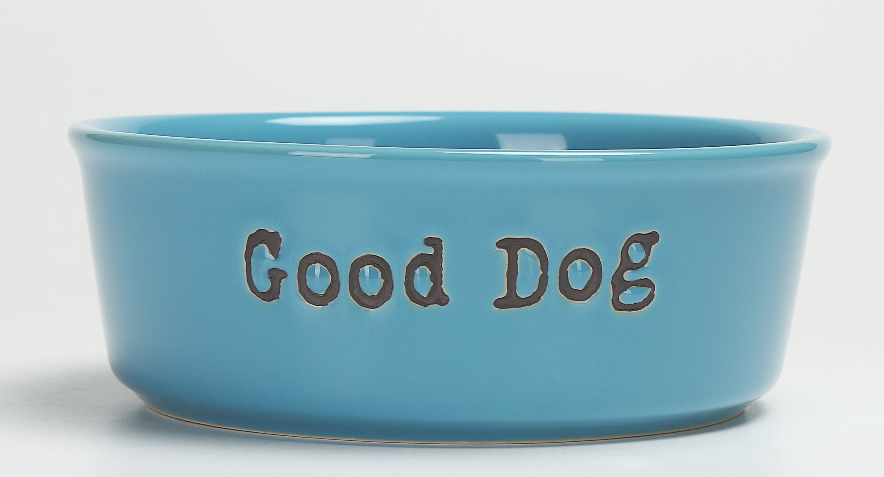 Vibrant Life Ceramic Feed Me Pet Bowl, Blue, Large