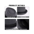thumbnail image 4 of Deago Men's Timelessly Classic 20s Trilby Fedora Hat with Band Casual Short Brim Panama Jazz Cap Manhattan (Gray-2), 4 of 8