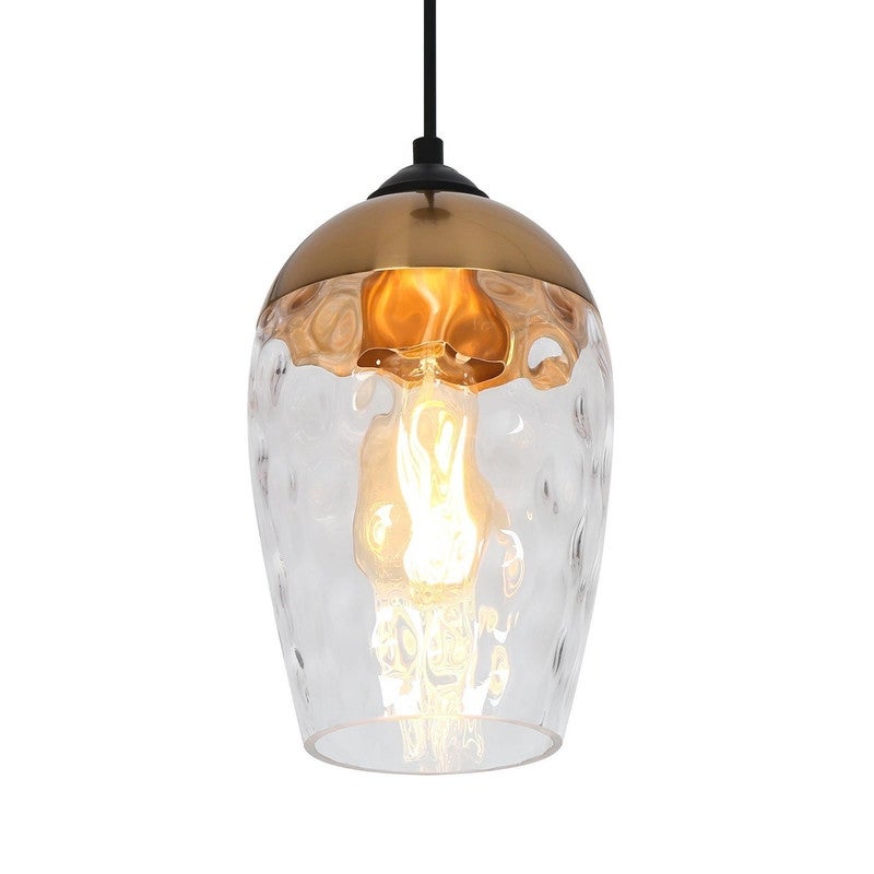 Beyond Modern Contemporary 1Light Hammered Glass Pendant Light for