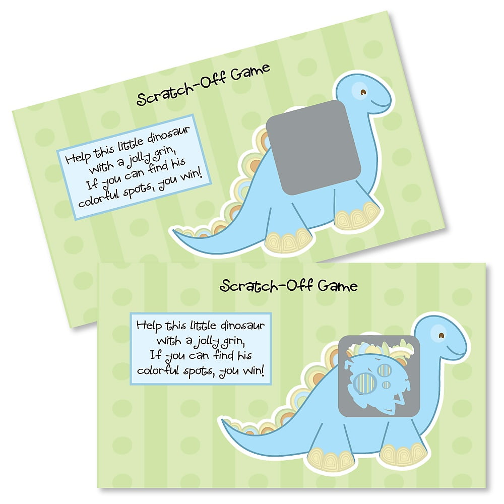 Baby Boy Dinosaur Baby Shower Game Scratch Off Cards 22 Count