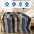 thumbnail image 4 of Navy Blue Brown Wood Cooling Blanket, Lightweight Breathable Summer Throw Blanket with Double Sided Cold Effect, Farmhouse Vintage Wooden Picnic Beach Blankets Bed Sheet for Hot Sleepers 60"x80", 4 of 8