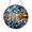 Acrylic 3.5 Inch, variant on Snowy City Stained Glass Style Suncatcher Window Hanging Decor, Round Winter Trees and Street Lamps Glass Window Panel Art, Decorative Urban Snow Scene Window Ornament for Home
