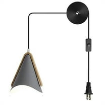 JLOWCO Farmhouse Corded Hanging Light Fixture Plug in Light Socket Modern Pendant Lights Kitchen Island Lighting Island Hanging Pendant Light Gray (LED Bulb Include)