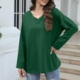 thumbnail image 2 of ShiShine Womens Long Sleeve V Neck T Shirts Casual Loose Fit Soft Basic Tee Fall Winter Tops Outfits 2025, 2 of 8