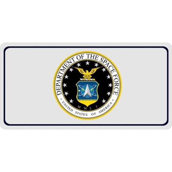 Space Force Logo Gray Photo License Plate