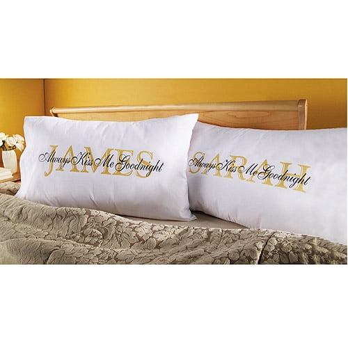 Personalized Always Kiss Me Goodnight Pillowcase Set Of 2 