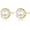 Small petals&pearls, variant on Pearl Earrings for Women, White Round Pearls, Wire Wrap Gold Stud Earrings Jewelry, Handmade Jewelry Gift for Mom Lover Her (14K Gold Plated)[y3040]