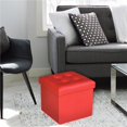 thumbnail image 2 of Jessar - Ottoman / Repose-Pieds de Rangement, Cubique, de la Collection Austin, Rouge, 2 of 2