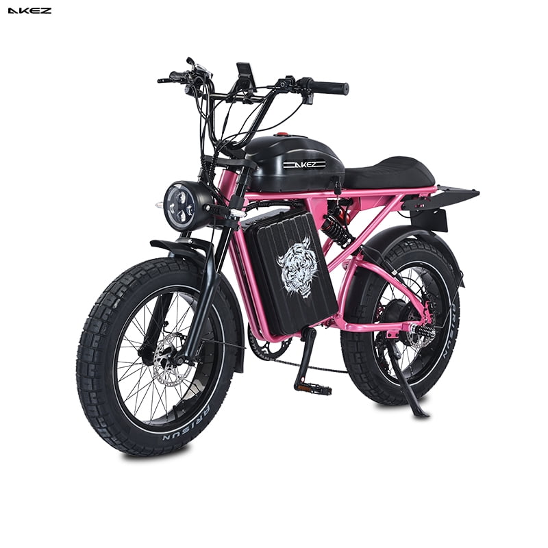 AKEZ Electric Bike for Adult, Moped Style Ebike, 48V 26Ah Removable Battery, 20" Tires Dirt Bike, Electric Motorcycle