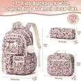 thumbnail image 2 of 3-Piece Kawaii Backpack with Lunch Box & Pencil Case - Lightweigt Waterproof Daypacks Travel Bookbag, Heart Leopard, 2 of 8