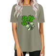 thumbnail image 1 of Pxiakgy Vente Chaude! T-Shirt Trèfle de la Saint-Patrick pour Femmes Chanceux Irlandais Manches Courtes T-Shirt Graphique Trèfle Mode Décontractée Col Rond Manches Courtes Imprimé, 1 of 6