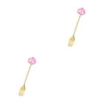 thumbnail image 4 of Transemion 1/2/3/5 Cartoon Adorable Restaurant Hotel Tableware Portable Washable Stainless Steel Stirring Mixing Dinnerware Cake Flatware Candy Fork Pink 2PCS, 4 of 6