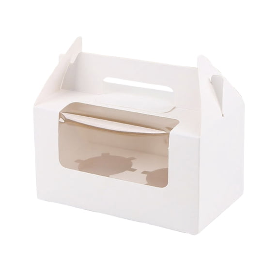 2 Pack Window Cupcake & Takeout Container With Easy Carry Handle Secure Frosting For 2 Cupcakes Or