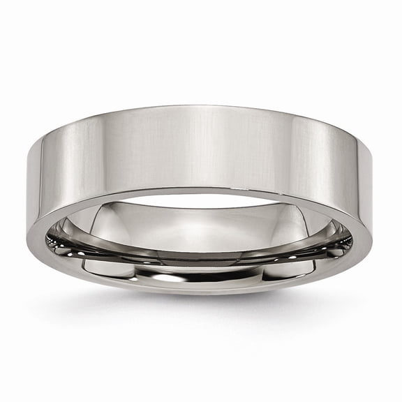 Grey Titanium Ring Band Wedding Flat 6mm Polished