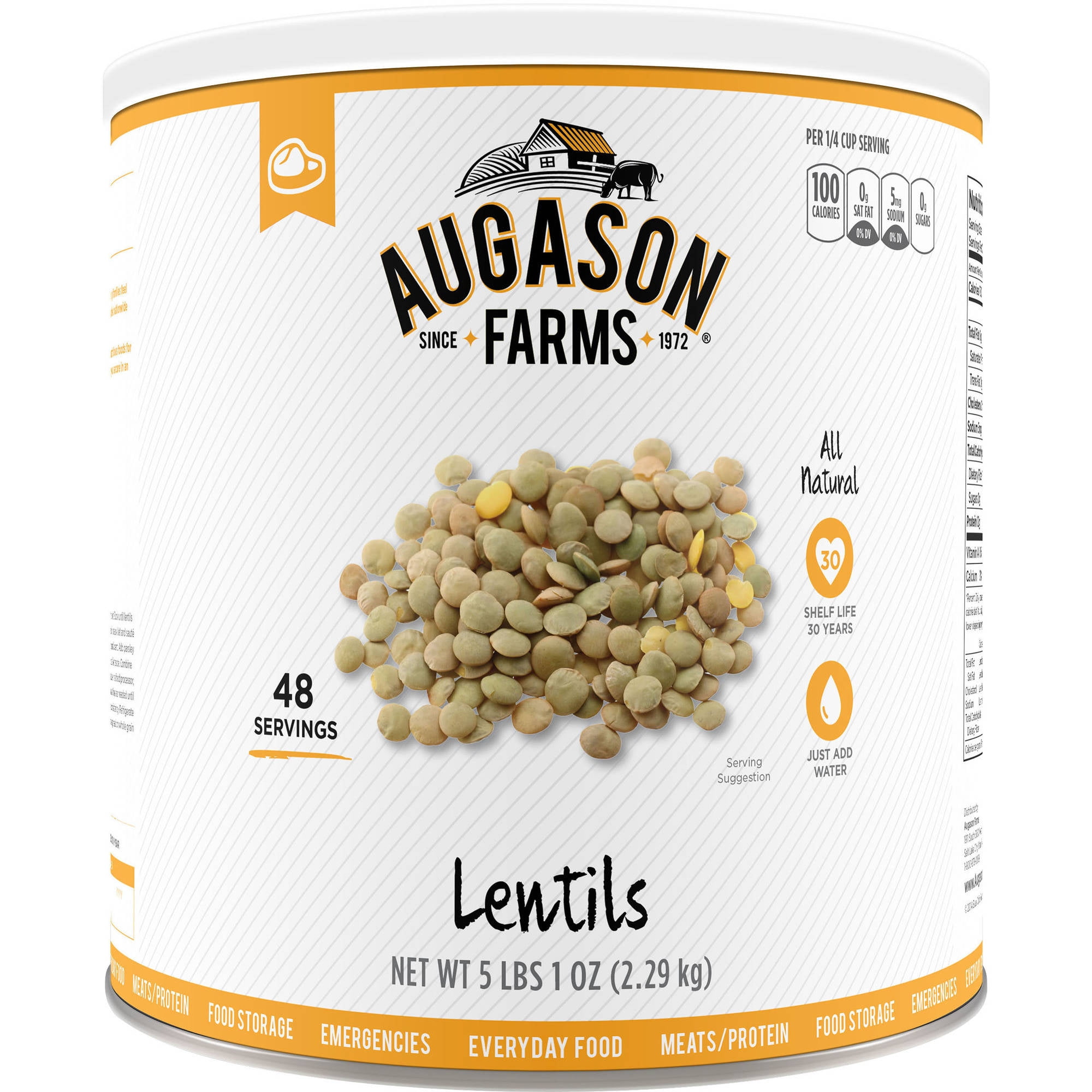 Augason Farms Lentils, 80 oz by Generic