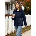 thumbnail image 5 of Wantdo Women's Plus Size Winter Parka Waterproof Padded Jacket Thickened Winter Coat with Removable Hood Navy XL, 5 of 9