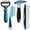 Blue and Black, variant on Pet Grooming Kit - Dematting Combs, Slicker Brush, and Steel Comb for Removing Knots and Hair from Dogs, Cats, and Poodles
