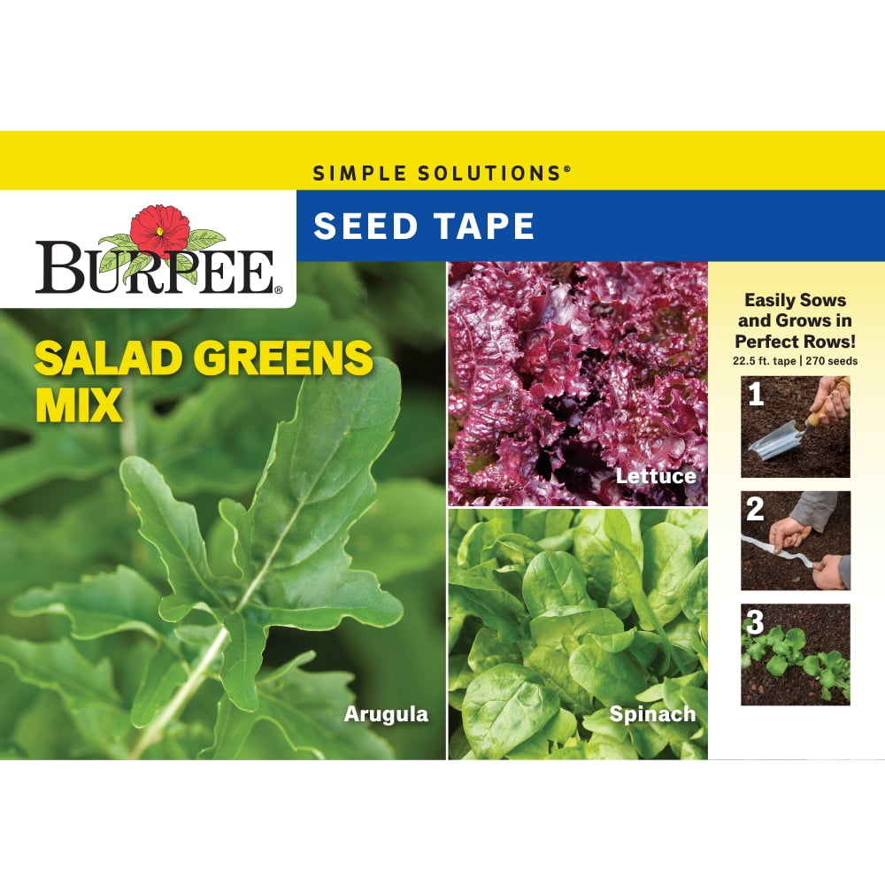 Burpee Salad Greens Mix Vegetable Seed Tape, 1pack