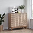 thumbnail image 3 of Tcbosik Sideboard Cabinet with 2 Doors, Modern Kitchen Cabinet with Adjustable Shelf, Coffee Bar Cabinet for Kitchen, Living Room, Hallway, Tangerine & Walnut, 3 of 10