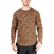 Natori Mens Leopard Print Raglan Shirt Blouse