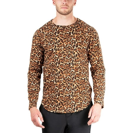 Natori Mens Leopard Print Raglan Shirt Blouse