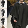 thumbnail image 3 of Qarigey Manto frío de otoño e invierno para hombre, abrigos portátiles para mantener el calor, chal con capucha, Poncho, ropa informal para Camisetas, 3 of 5