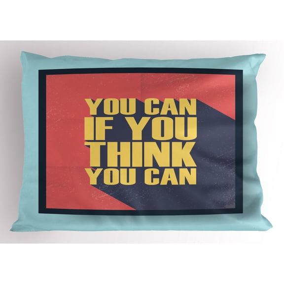 Motivational Pillow Sham Grunge Vintage Style Long Shadow Effect Typography Message Possible Success, Decorative Standard King Size Printed Pillowcase, 36 X 20 Inches, Multicolor, by Ambesonne