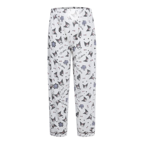 Hello Kitty Pajamas Pants Hello Kitty Pjs Women Fluffy Flannel Pj Pants Anime Kawaii Cat Printed Home Pants Sleeping Pajamas Pants Halloween Pajamas Pants Matching Pajamas Pants