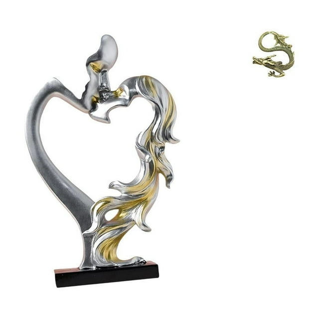 Figura de pareja besándose, estatua coleccionable, adorno de escritorio para dormitorio, boda, estantería, armario, decoración del hogar, mini mascota