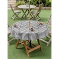 thumbnail image 4 of Outdoor Tablecloths with Umbrella Hole & Zipper, Gray Wood Grain Round Tablecloth 54 Inch, Retro Minimalist Geometric Art Waterproof Table Cloth, Patio/Pool/Picnic Table Covers, 4 of 8
