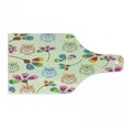 thumbnail image 1 of Cartoon Cutting Board, Design Owls Flowers Leaves Branches Room Landscape Print, Decorative Tempered Glass Cutting and Serving Board, Wine Bottle Shape, Multicolor, by Ambesonne, 1 of 1