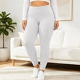 thumbnail image 5 of Mlzmgr Leggings for Women High Waisted Slim Fitting Stretchy Casual Comfy Solid Color Bottom Pants for Gym Yoga(X-Large,White), 5 of 9