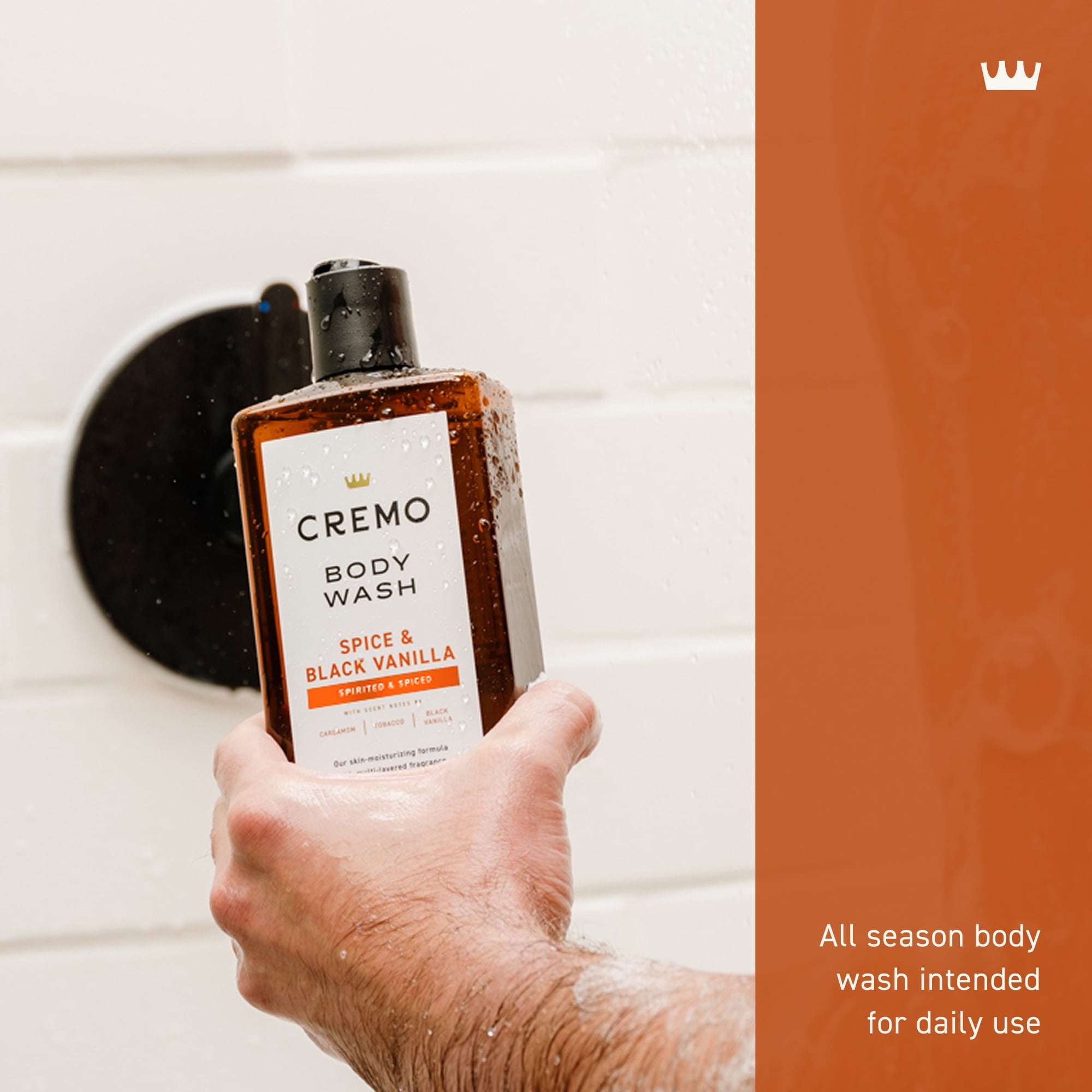 Cremo Men's Body Wash Spice & Black Vanilla, 16oz