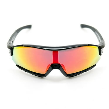 Pan-Oceanic Unisex Shield Sport Sunglasses, Black