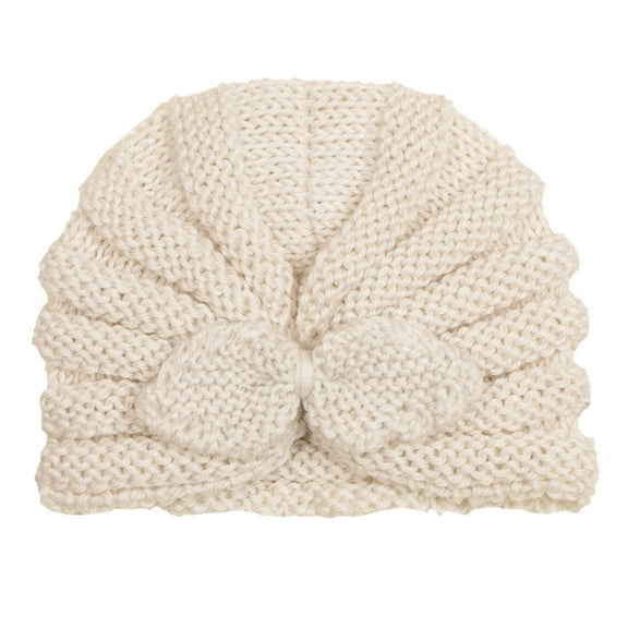Zwiiyzr Baby Boys And Girls Turban 10Cm Cable Knit Newborn Beanie Caps Headwraps Winter Hat Pink