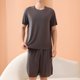 thumbnail image 1 of Pijama fino para hombre, conjunto de pijama para estar en casa, pantalones cortos holgados de manga corta, conjunto de pijama para hombre, conjunto de dos piezas, 1 of 9