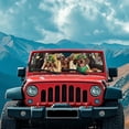 thumbnail image 3 of Yuyamidu Funny Dachshund Windshield Sun Shade for Jeep Wrangler TJ JK JKU 1997-2018, 52.95 x 16.14'' St. Patrick's Day Windshield Sun Visor, 3 of 7