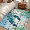thumbnail image 4 of 3'x5' Area Rugs, Coastal Turtle Indoor Outdoor Area Rug for Living Room Bedroom, Nautical Ocean Shells Seaweeds Starfish Washable Bathroom Rugs Kitchen Floor Carpet Mats Home Decor Aesthetic, 4 of 8