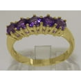thumbnail image 3 of LBG British Made 14k Yellow Gold Natural Amethyst Womens Eternity Ring - 33 size options - Size 9, 3 of 8